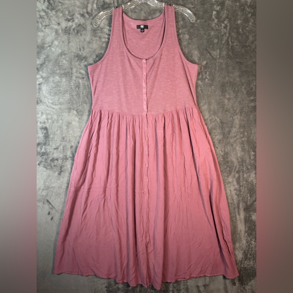 Frye Button Front Whimsical Flowy Sleeveless‎ Casual Maxi Dress Size Large